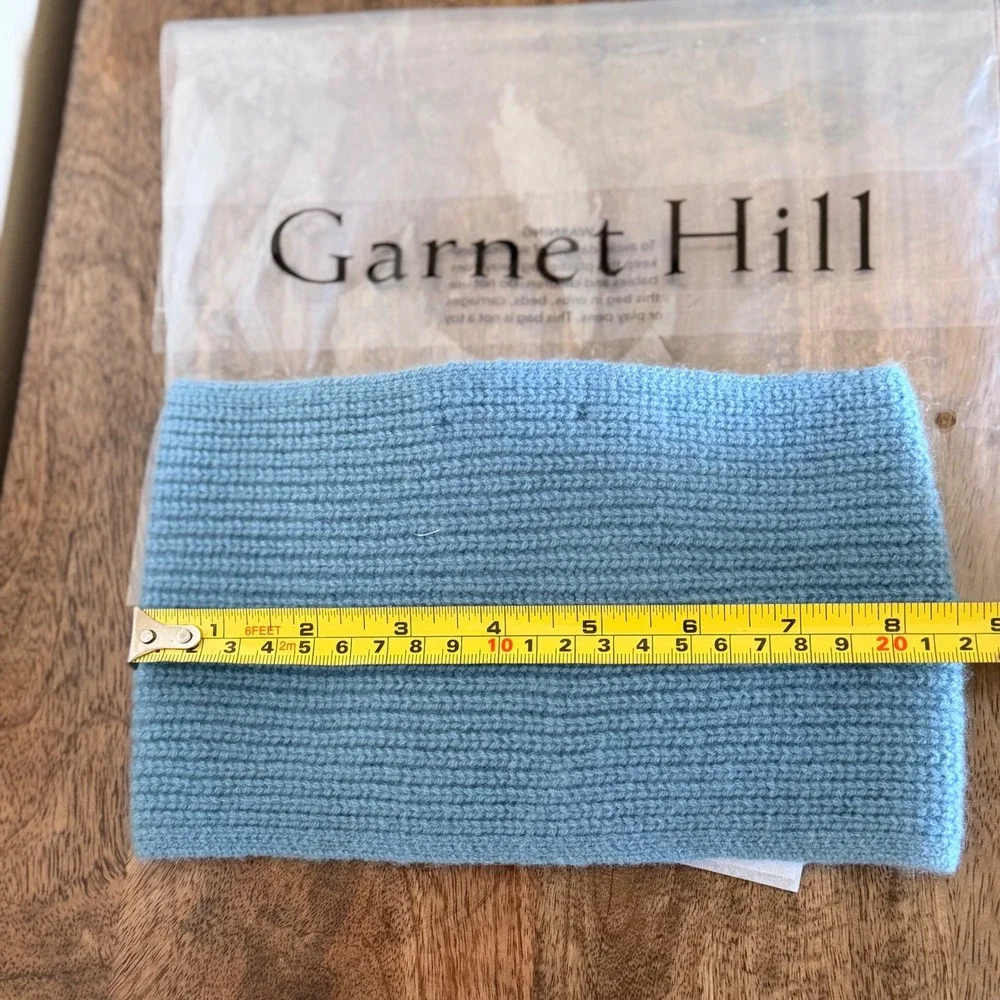 Garnet Hill Cashmere Headband Women OS Blue Ribbed Twist‎ Knit Ear Warmer NEW